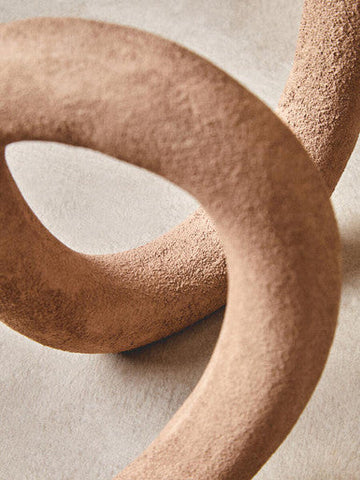 Dunas Large Textured Beige Loop Sculpture