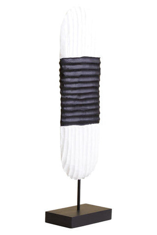 Fidel Black and White Mango Wood Oblong Sculpture