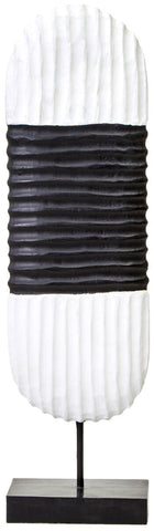 Fidel Black and White Mango Wood Oblong Sculpture