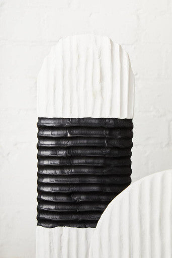 Fidel Black and White Mango Wood Oblong Sculpture