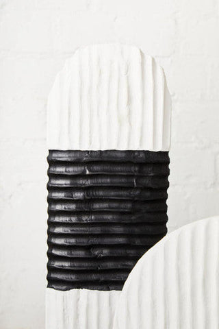 Fidel Black and White Mango Wood Oblong Sculpture