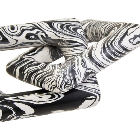 Helsa Black And White Marble Two Link Chain