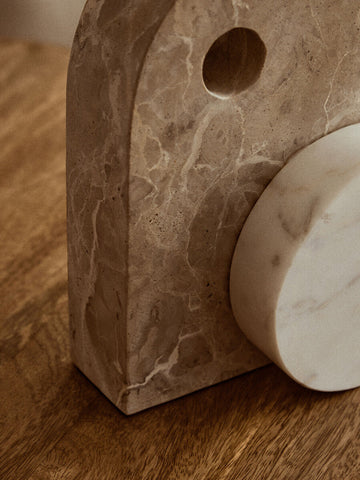 Santino Chocolate And White Marble Sculpture