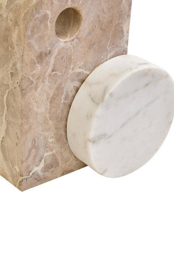 Santino Chocolate And White Marble Sculpture