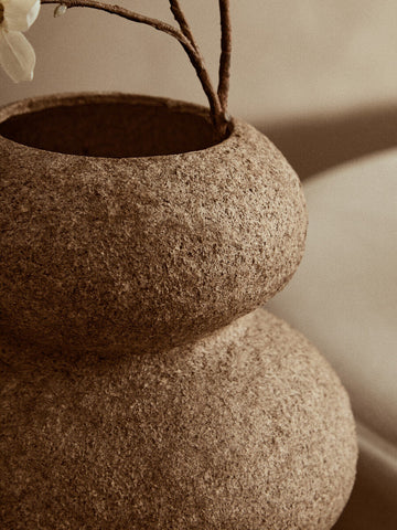 Sanai Cotton Mache And Coco Shell Bubble Vase