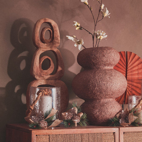 Sanai Cotton Mache And Coco Shell Bubble Vase