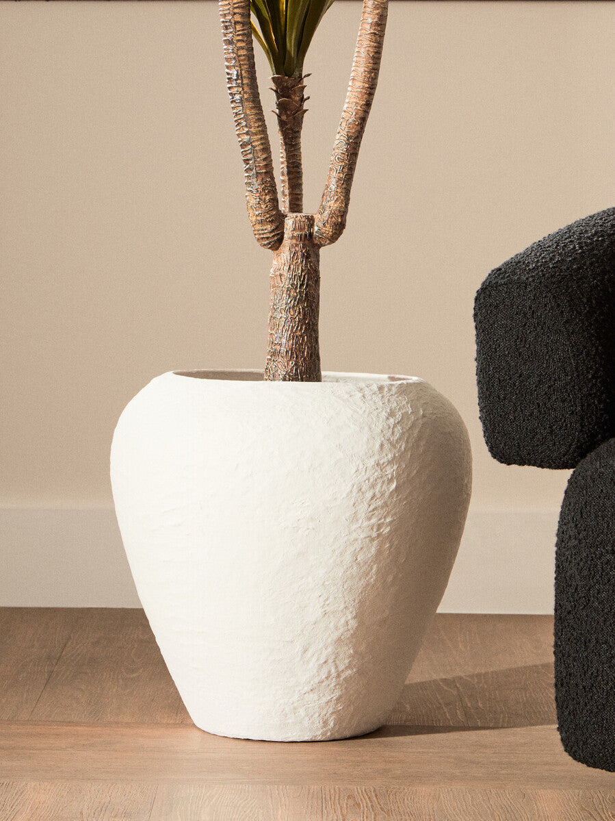 Sanai Cotton Mache Large White Planter