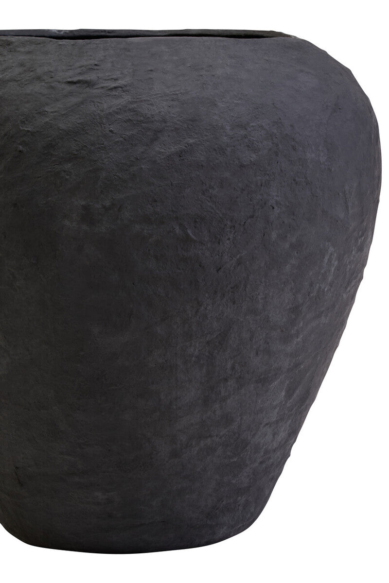 Sanai Cotton Mache Large Black Planter