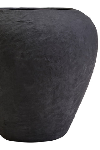 Sanai Cotton Mache Large Black Planter