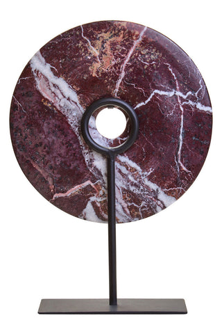 Salmo Medium Red Marble Round Dia 25cm Disc Sculpture