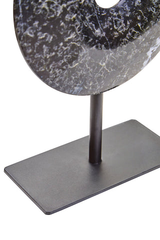 Salmo Extra Small Black Marble Round Dia 15cm Disc Sculpture
