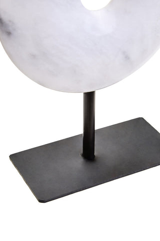 Zoro Extra Small Round Dia 15cm Grey Marble Disc Sculpture