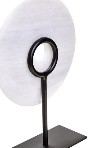 Zoro Small Round Dia 20cm Grey Marble Disc Sculpture
