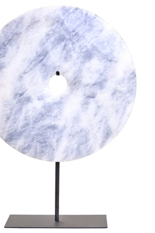 Zoro Extra Large Round Dia 35cm Grey Marble Disc Sculpture