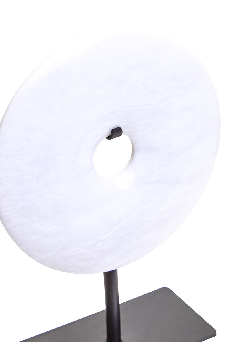 Zoro Extra Small Round Dia 15cm White Marble Disc Sculpture