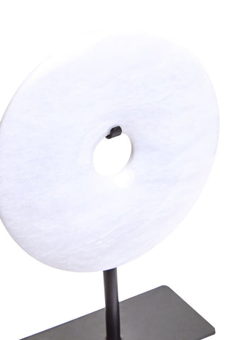 Zoro Extra Small Round Dia 15cm White Marble Disc Sculpture