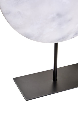 Zoro Large Round Dia 30cm White Marble Disc Sculpture