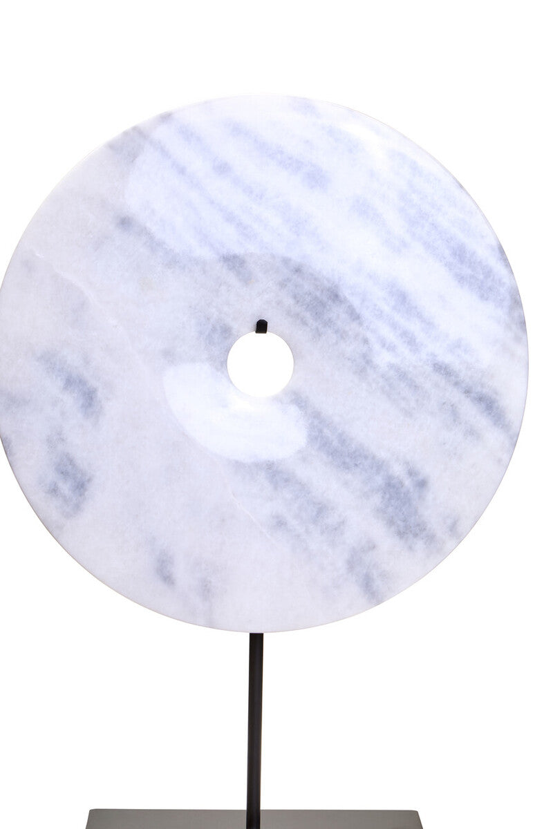Zoro Extra Large Round Dia 35cm White Marble Disc Sculpture
