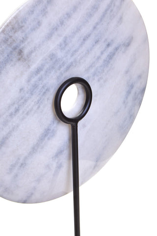 Zoro Extra Large Round Dia 35cm White Marble Disc Sculpture
