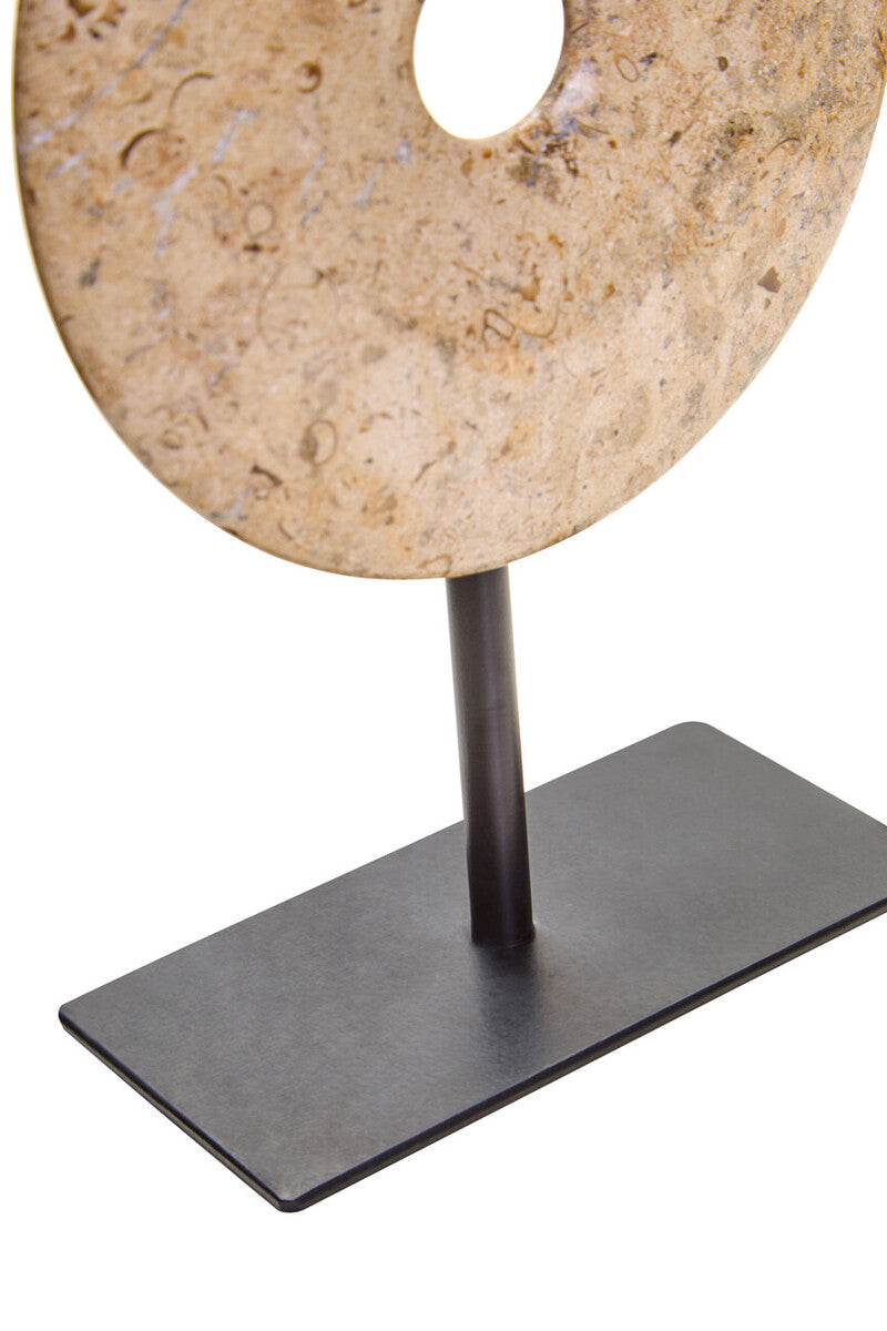 Zoro Small Natural Speckled Marble Round Dia 20cm Disc Sculpture