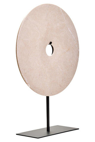 Zoro Large Cream Marble Round Dia 30cm Disc Sculpture