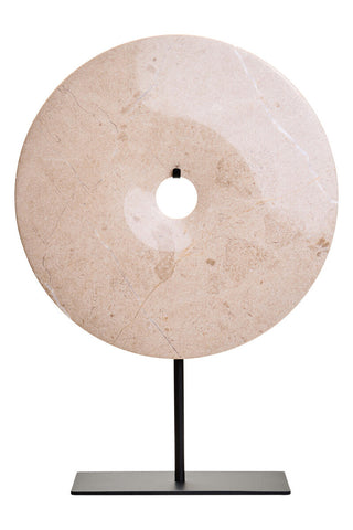 Zoro Large Cream Marble Round Dia 30cm Disc Sculpture
