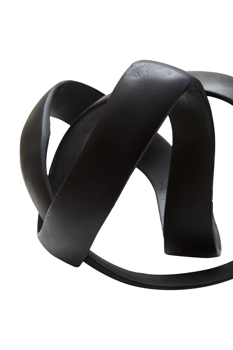 Prato Matt Black Nickel Finish Knot Sculpture