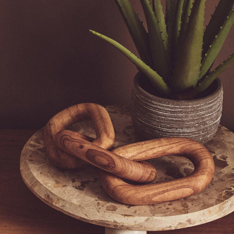 Cato Natural Wood 3 Link Chain Decor