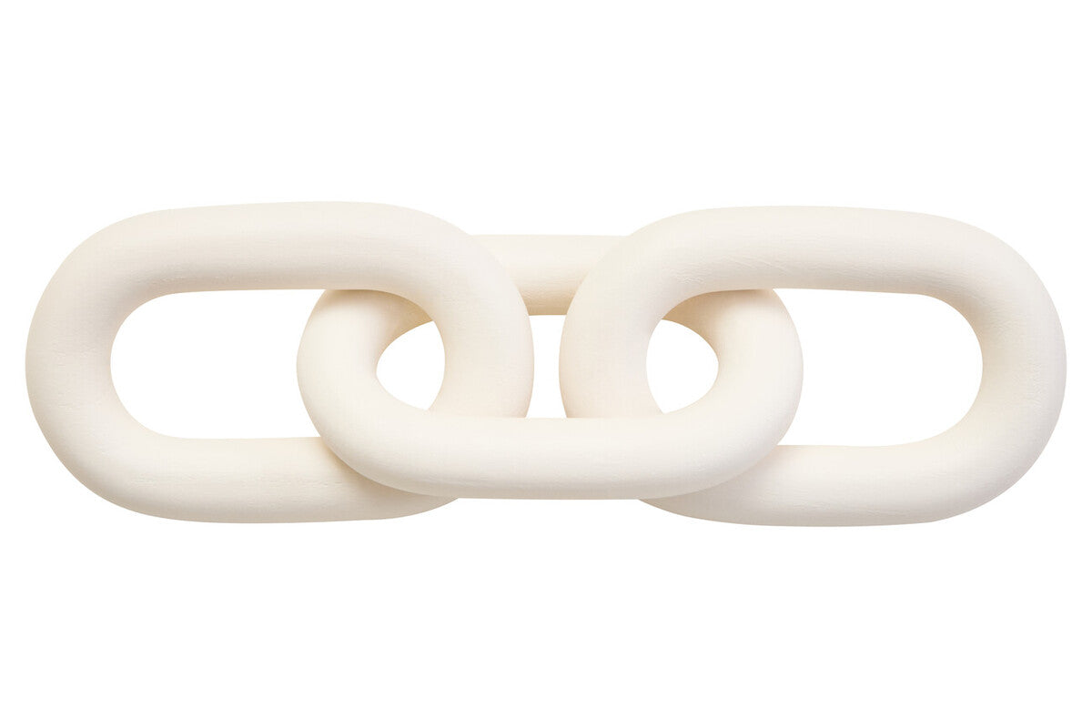 White Wood 3 Link Chain Decor | Cato