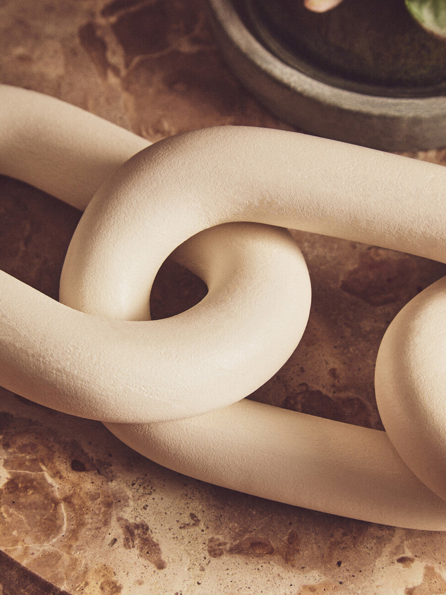White Wood 3 Link Chain Decor | Cato