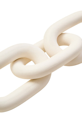 White Wood 3 Link Chain Decor | Cato