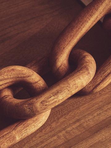 Cato Brown Wood 5 Link Chain Decor