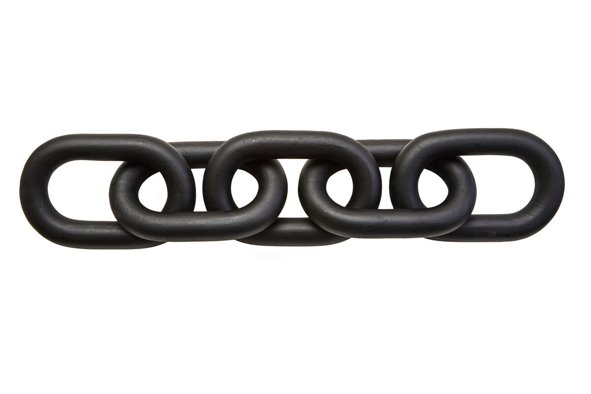 Cato Black Wood 5 Link Chain Decor