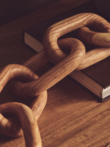 Cato Natural Wood 5 Link Chain Decor