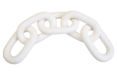 Cato White Wood 5 Link Chain Decor
