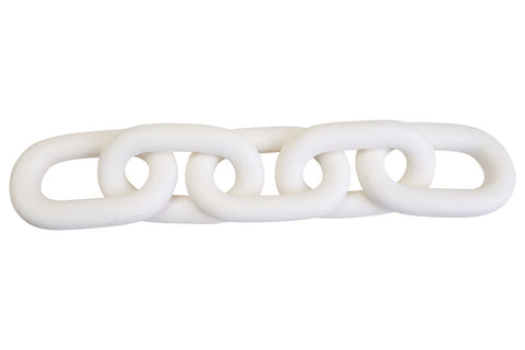 Cato White Wood 5 Link Chain Decor