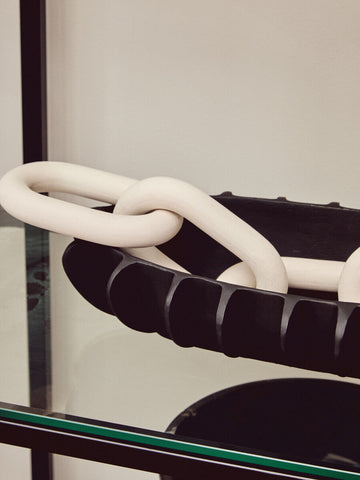 Cato White Wood 5 Link Chain Decor