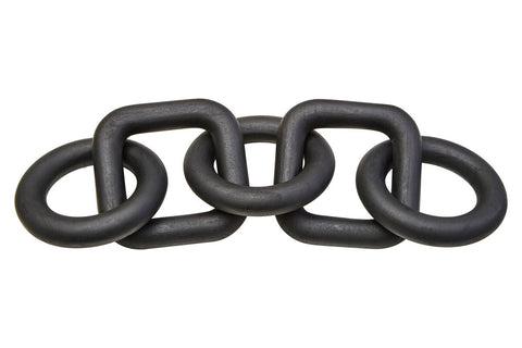 Cato Black Wood Five Link Chain Decor