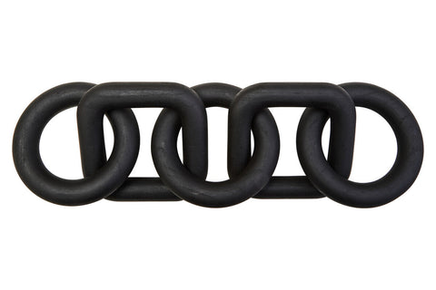 Cato Black Wood Five Link Chain Decor