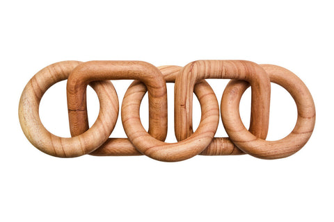 Cato Natural Wood Five Link Chain Decor