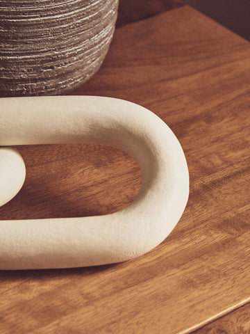Cato White Wood 2 Link Chain Decor