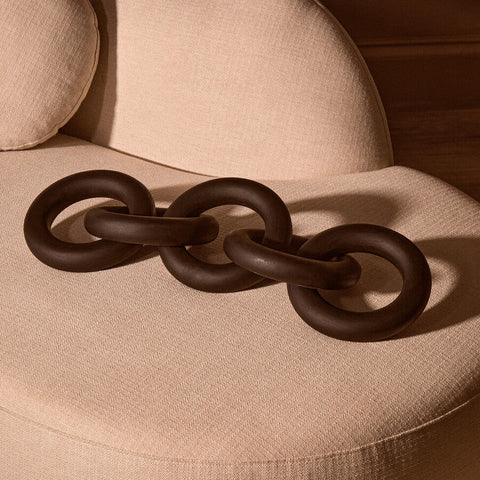 Cato Black Wooden 5 Link Chain Decor