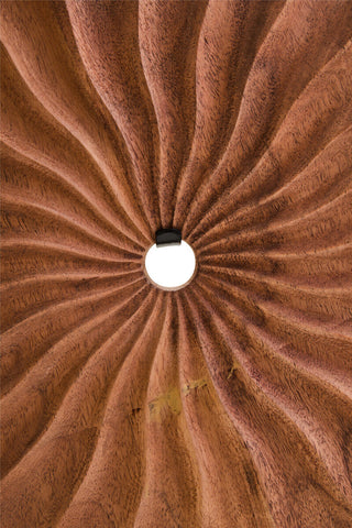 Westo Natural Wood Round Sculpture with Travertine Base