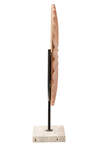 Westo Natural Wood Sculpture With Travertine Base