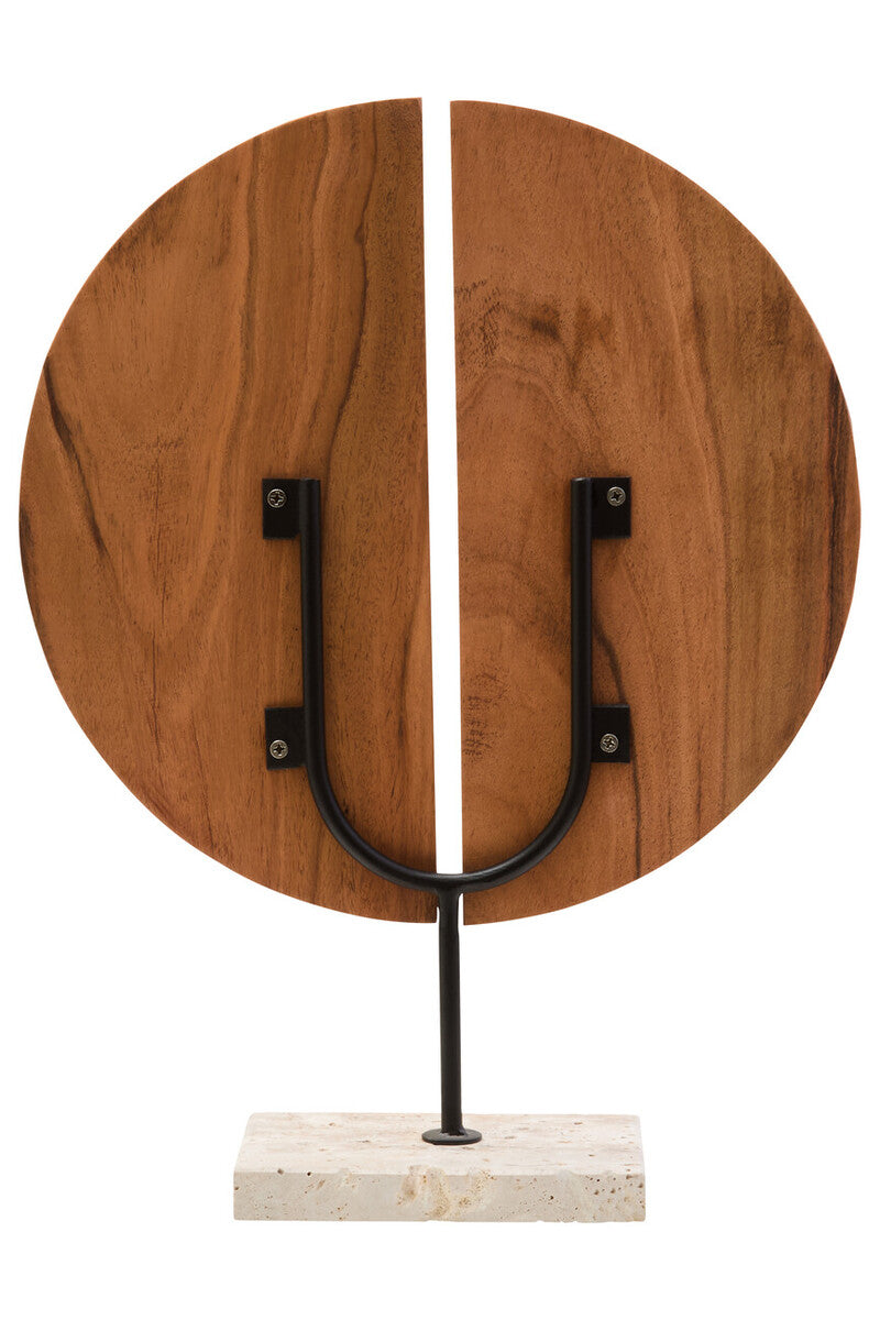 Westo Natural Wood Sculpture With Travertine Base