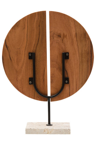 Westo Natural Wood Sculpture With Travertine Base