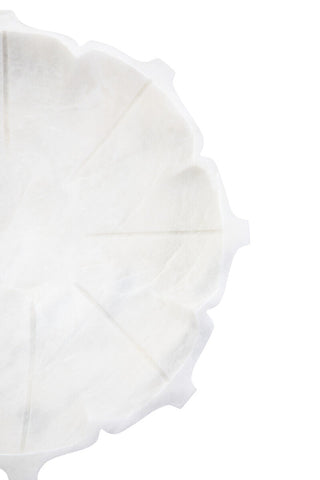 Zoro Large White Marble Lotus Bowl