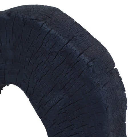 Tibor Black Mango Wood Sculpture With Travertine Base