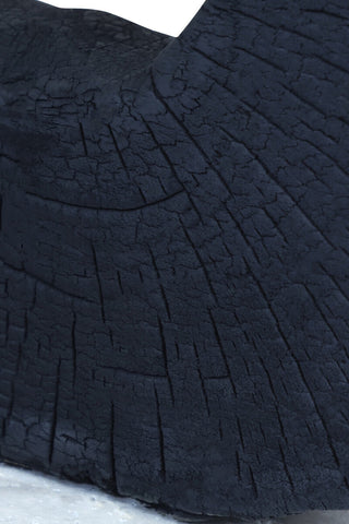 Tibor Black Mango Wood Sculpture With Travertine Base