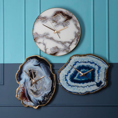 Celina Multicolour Agate Effect Wall Clock